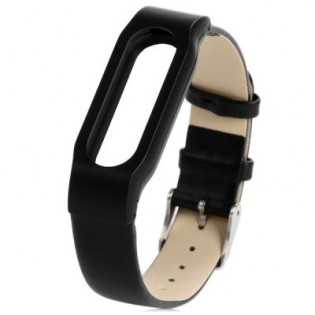 Ремінець для браслета Xiaomi Mi Band Leather Black (Ліцензія)